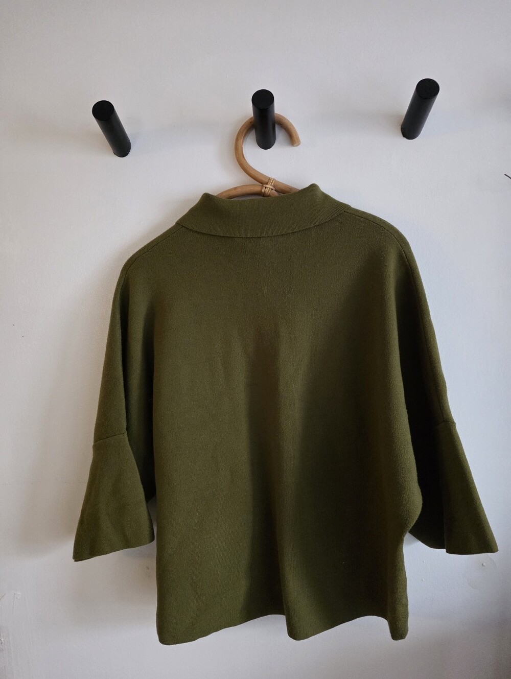 Joseph Ribkoff Olive Green, Gold Buttons, Size Small Mid Sleeve Wide. - Picture 3 of 5